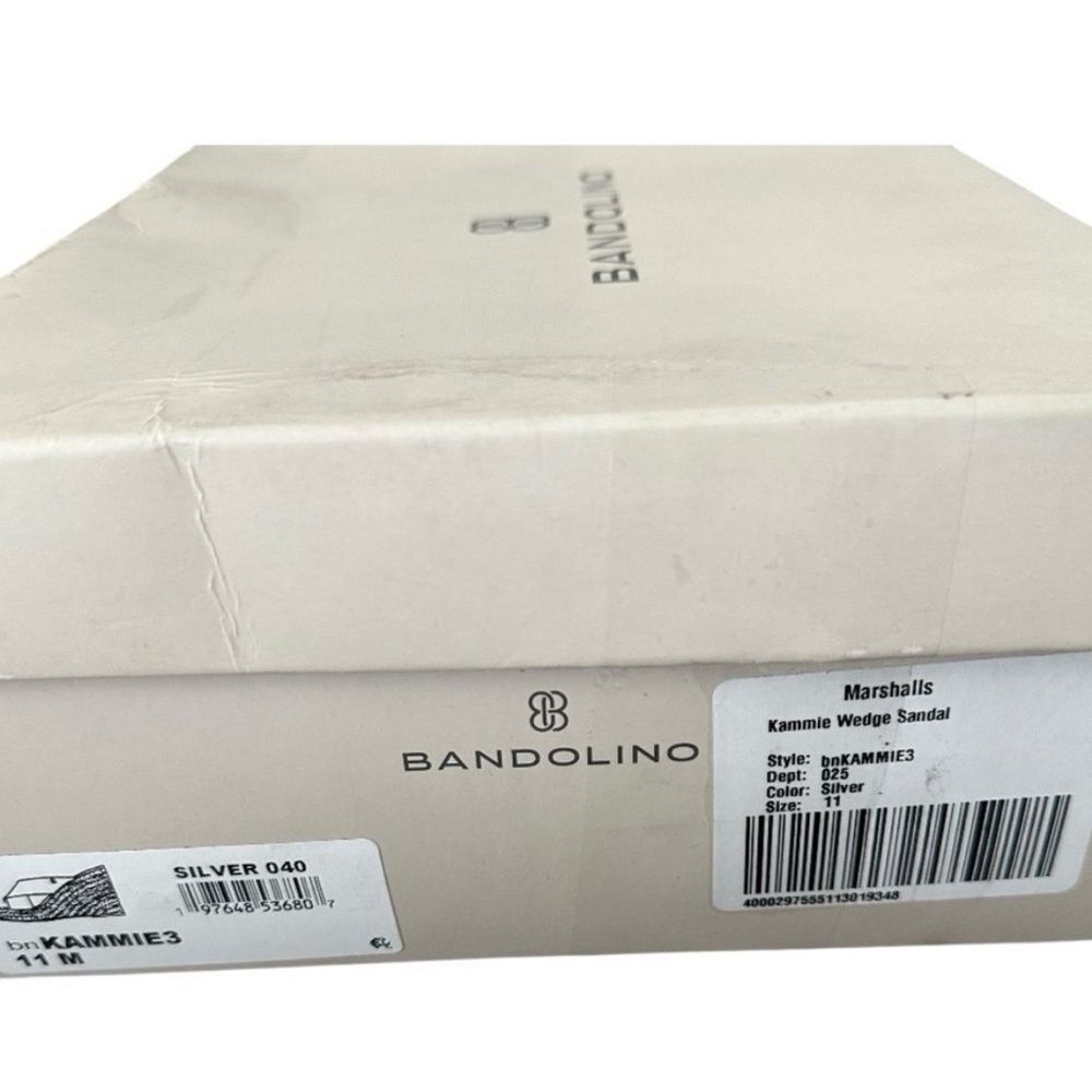 Bandolino Kammie 3 Silver Metallic Espadrille Wedge Sandals Size 11 NWB - Picture 13 of 13